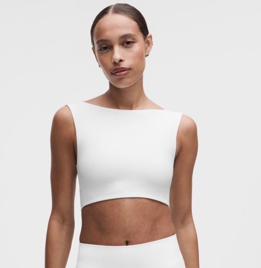 lululemon Bend This Scoop Neck Light Support Bra S/M White